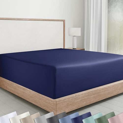Soft Natural 100% Cotton Sateen King Size Fitted Sheet by CaliforniaDesignDen