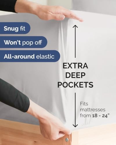 CGK Linens 2 Pack Extra Deep Twin XL Fitted Sheets - Image 2