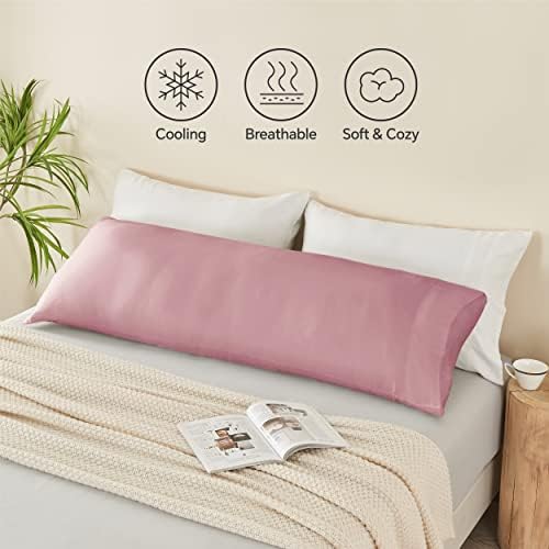 BEDELITE Body Pillow Pillowcase, Rayon from Bamboo, Rose Pink - Image 5