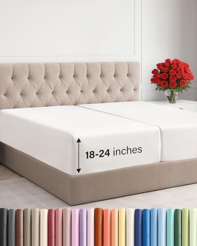 CGK Linens Extra Deep Split King Fitted Sheet Only by CGKUnlimited