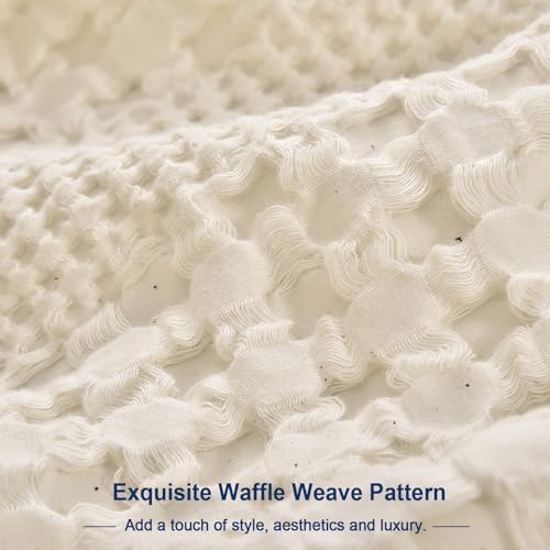 PHF Cotton Waffle Pillow Shams King Size 20" x 36", No Insert - Image 6