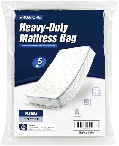 King Size Mattress Bag for Moving and Storage, 5 Mil, Heavy Duty by PROMORE