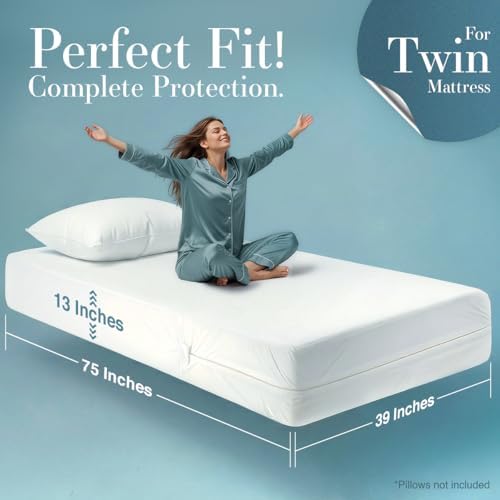 Utopia Bedding Twin Size Mattress Protector Zippered, 100% Waterproof - Image 2