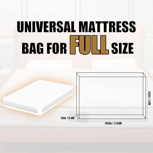 Plastic Mattress Moving Bag, Full Size, 3Mil Thick - Image 2