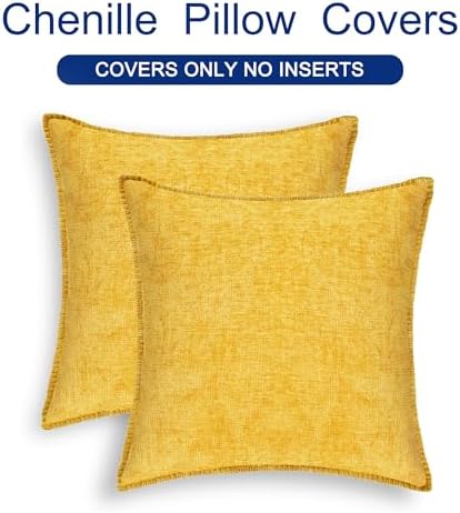 CaliTime Decorative Throw Pillow Covers 24 X 24 Inches Mustard Yellow - Image 6
