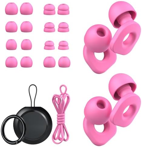 2 Pairs of Earplugs for Sleeping, Reusable Hearing Protection Ear Plugs by LOETRUY