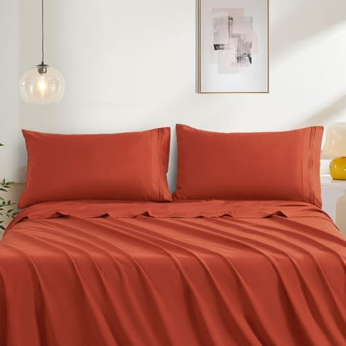 Deep Orange Standard Size Pillow Cases Set of 2 - Image 2