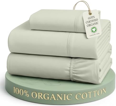 LANE LINEN 100% Organic Cotton Twin Sheets, Soft & Comfy Percale Weave by LaneLinen
