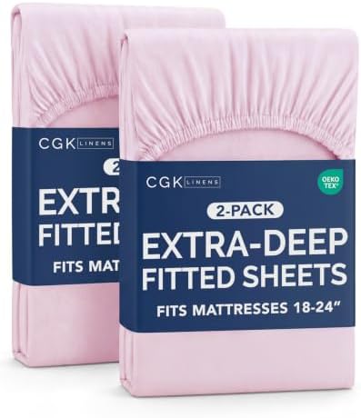 CGK Linens 2 Pack Extra Deep King Fitted Sheets by CGKUnlimited
