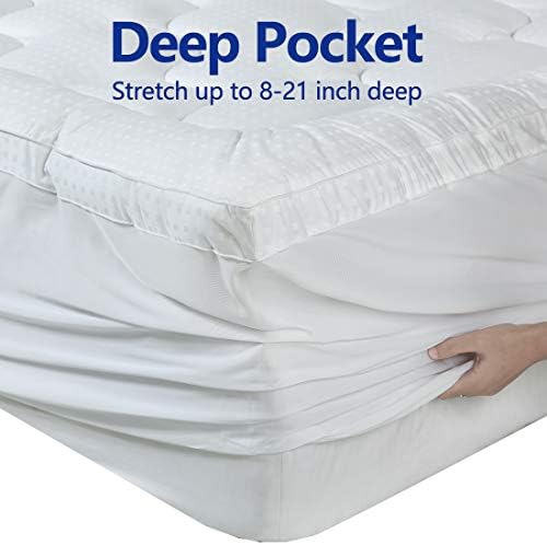 EASELAND Twin XL Mattress Topper Pillow Top Mattress Cover Quilted Fitted - Image 3