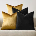 GIGIZAZA Pack of 4 Decorative Velvet Pillow Covers 20x20 Black Gold by GIGIZAZAFocusingonhomedecoration