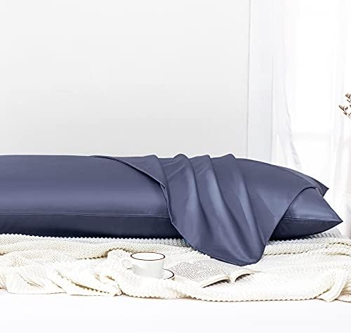 Leeden 100% Cotton Body Pillow Cover 21x54, Envelope Closure, Steel Blue - Image 2