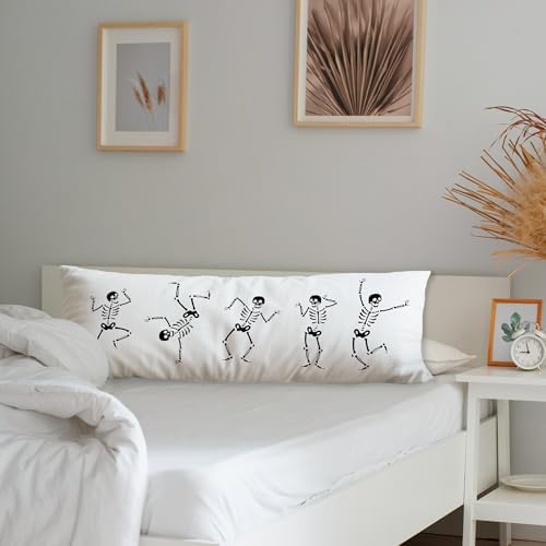 Dancing Skeleton Halloween Body Pillow Covers 20x54, Halloween Home Decor - Image 3