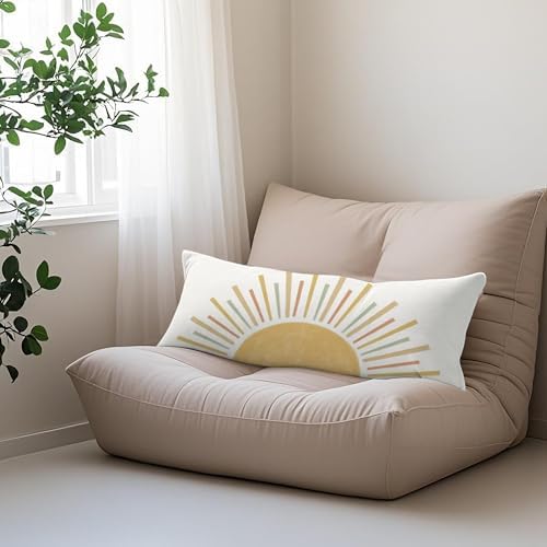 Boho Sun Sunshine 21x54 Body Pillow Cover Case, Modern Neutral Boho Horizontal - Image 5