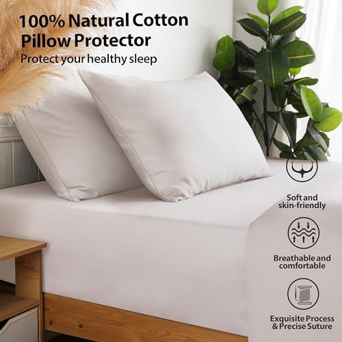 100% Cotton Zippered Pillow Protectors Standard Size - Image 5