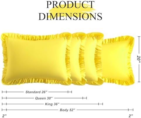 Ruffled Standard Pillow Shams, 2 Pack, 20x26 Inches - Image 3
