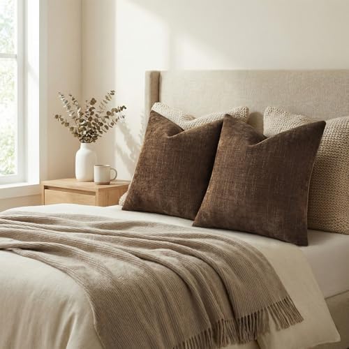 decorUhome Chenille Decorative Throw Pillow Covers 26x26 Set of 2 - Image 7