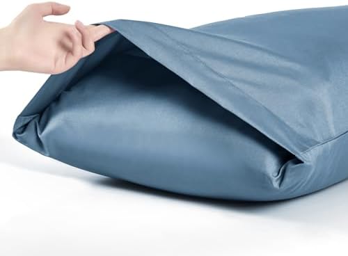 MILVOWOC Brushed Microfiber Queen Pillowcases, Slate Blue, 20x30 Inch - Image 6