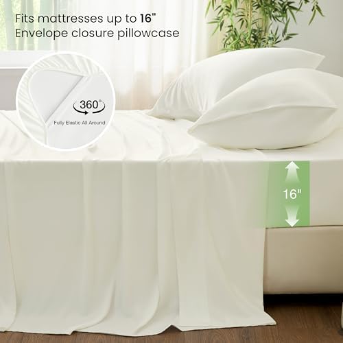 Love's cabin 4 Piece King Size Sheet Set, 100% Rayon Derived from Bamboo - Image 4