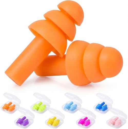 24 Pairs Multicolor Ear Plugs Bulk NRR 29dB Reusable Silicone Ear Plugs by AIOMOB