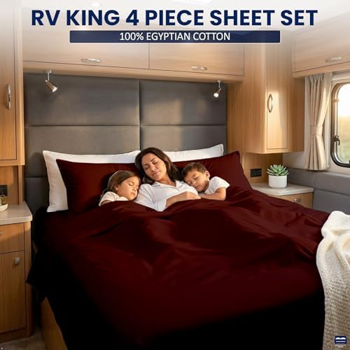 Cottingon 4 Piece Short Queen Sheets, Egyptian Cotton - Image 3