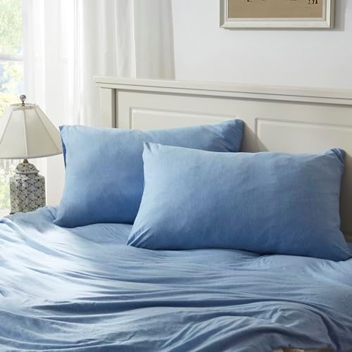 H HOUSEHOLD 100% Jersey Knit Cotton King Size Pillowcases Set of 2, Super Soft by HHOUSEHOLD