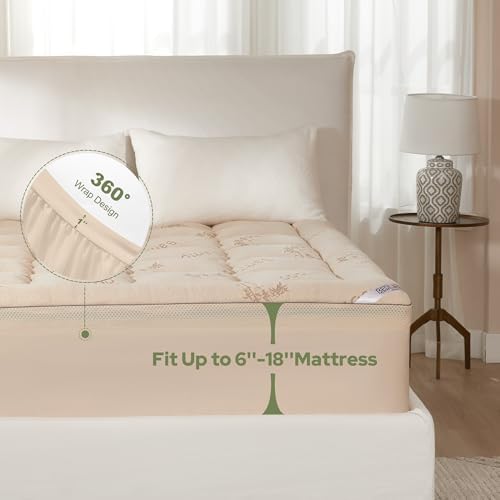 BEDLORE 4 Inch Dual Layer Memory Foam Mattress Topper Queen - Image 5