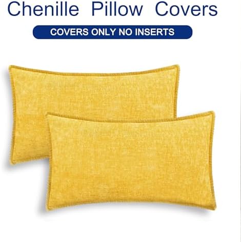 CaliTime Decorative Throw Pillow Covers 20 X 12 Inches Mustard Yellow - Image 6