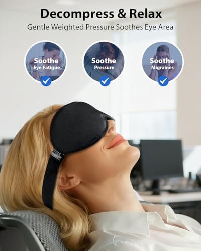 MABAO 2 Packs Weighted Sleep Mask, 100% Blackout Blindfold - Image 4