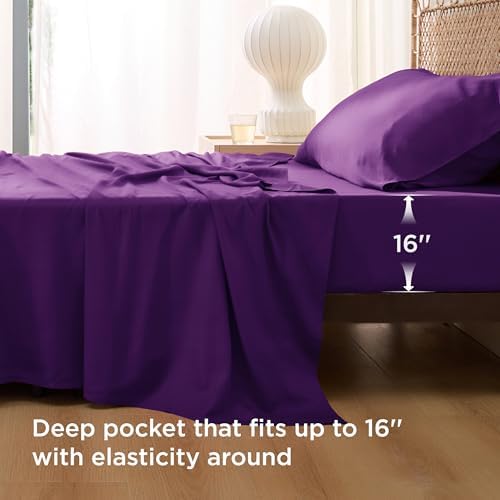 Bedsure PureWoven 100% Rayon Derived from Bamboo, Twin Bed Sheets, 3 Pieces - Image 3