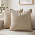 Fancy Homi Set of 2 Small Taupe 12x12 Inch Soft Chenille Decorative Throw by Fancy+Homi