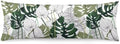 Palm Leaf Body Pillow Cover Green Tropical Leaves Long Pillow Case by AELMARNEE