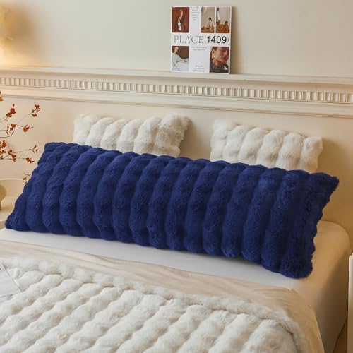 LIFEREVO Fluffy Faux Rabbit Fur Body Pillow Cover 20"x54" by LIFEREVO