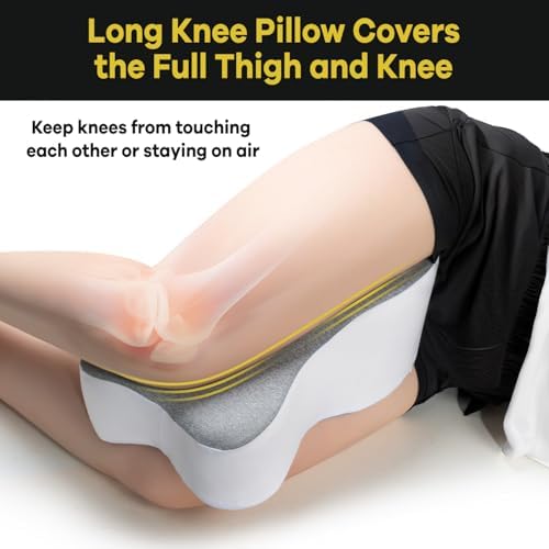 Long Knee Pillow for Side Sleepers Separates Full Thighs for Alignment - Image 4