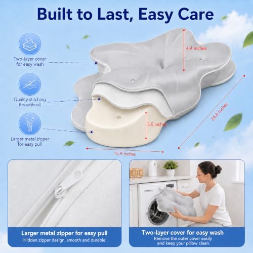 Cervical Memory Foam Pillow, Neck Pain Relief - Image 6
