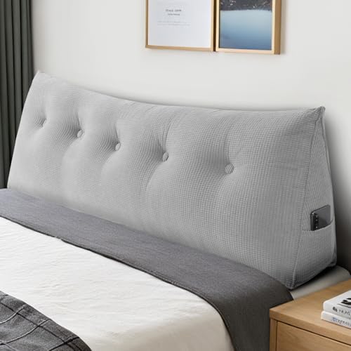 Headboard Pillow Queen, Wall Backrest Wedge Pillow Headboard by huateanhome