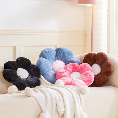 Kcvvcr Brown Flower Pillow Cute Decorative Flower Throw Pillow - Image 3