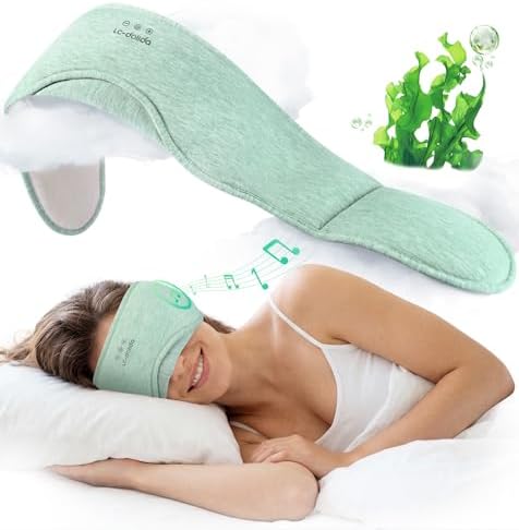 LC-dolida Sleep Masks with Bluetooth Headphones, Soft Seaweed Fiber Cotton by LC-dolida
