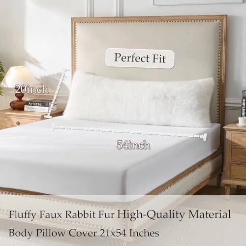20x54 inch Luxury Fluffy Body Pillow Cover, Shaggy Furry Body Pillowcase - Image 2