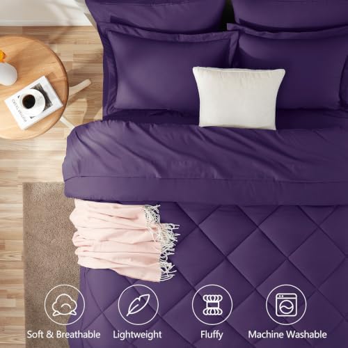 CozyLux Queen Comforter Set 88"x88" Purple - Image 2