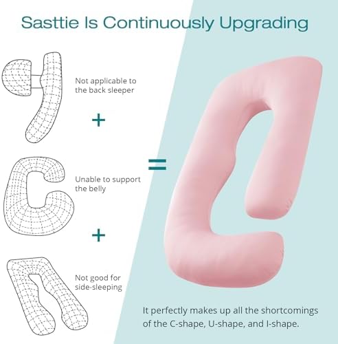 Cooling Pregnancy Pillows for Sleeping, Light Pink - Image 5