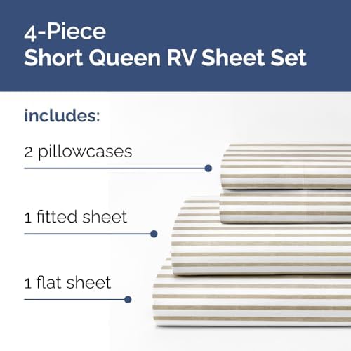 Short Queen Size 4 Piece Bed Sheet Set - Image 2