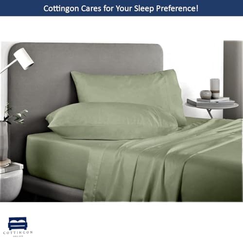 Cottingon 5 PC Split King Sheets Fits 16" Deep, Egyptian Cotton - Image 3