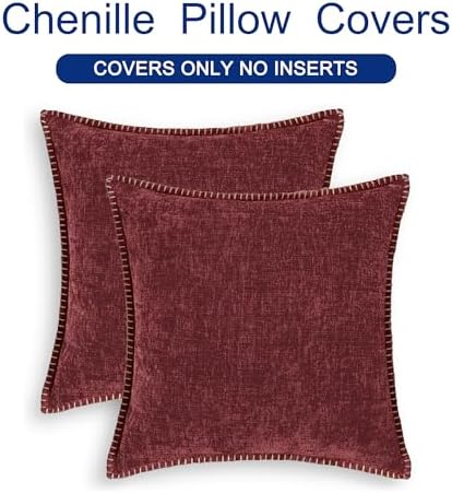 CaliTime Decorative Couch Throw Pillow Covers 18 X 18 Inches Burgundy - Image 6
