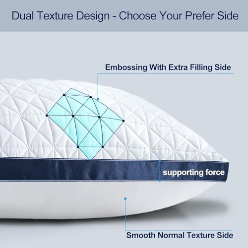 Pillows Queen Size Set of 4, Queen Pillows 4 Pack, Cooling Hotel Luxury Pillow - Image 5