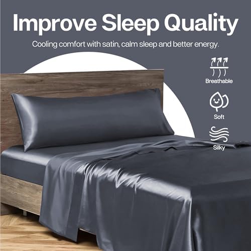 MR&HM Satin Body Pillow case, Space Grey - Image 6