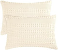 PHF Cotton Waffle Pillow Shams King Size 20" x 36", No Insert by PHF