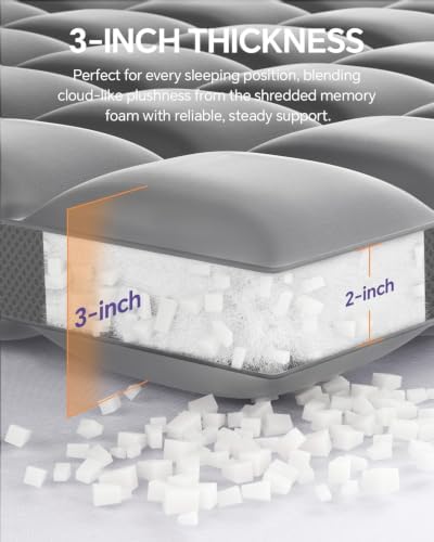 ChiXpace Dual Layer 5 Inch Memory Foam Mattress Topper Queen - Image 2