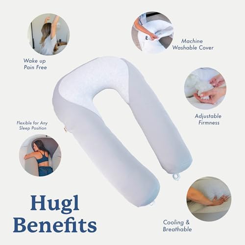 Plufl Hugl Cooling Body Pillow for Adults, U Shaped Pregnancy Pillow - Image 7