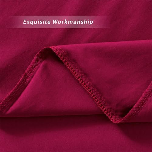 Wine Red King Size Pillow Cases Set of 2 - Image 6
